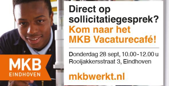 Foto van een jongen met het logo van MKB Eindhoven en informatie over de datum, tijd en locatie van het evenement.